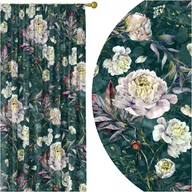 Zasłony - GOTOWE ZASŁONY NA ŻABKI TAŚMIE 140X250 ZASŁONA KWIATY 279 SKRÓCENIE W CENIE - miniaturka - grafika 1