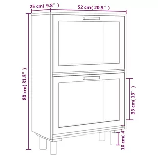 Lumarko Szafka na buty, biała, 52x25x80 cm, materiał drewnopochodny - Szafki na buty - miniaturka - grafika 8
