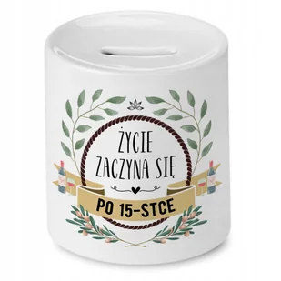 Skarbonka na Urodziny 15 15te 15-te na Prezent z Nadrukiem ze Zdjęciem + Opakowanie na prezent (wzór 01) - Skarbonki - miniaturka - grafika 1