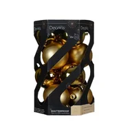 Bombki - Bombka plastikowa 6 cm 12 sztuk złoty - miniaturka - grafika 1