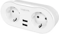 Listwy zasilające - LogiLink 2 gniazda Wi-Fi smart białe SH0102 - miniaturka - grafika 1