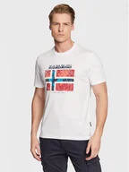 Koszulki męskie - Napapijri T-Shirt S-Guiro NP0A4H22 Biały Regular Fit - miniaturka - grafika 1