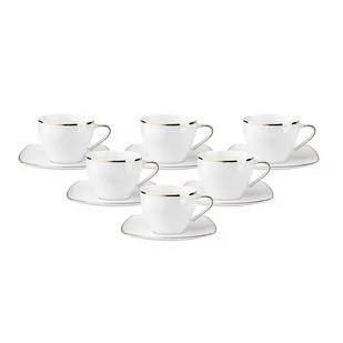 Porcelana MariaPaula Zestaw kawowy dla 6 osób kwadratowy MariaPaula Moderna Gold 12 el - Serwisy do kawy i herbaty - miniaturka - grafika 1