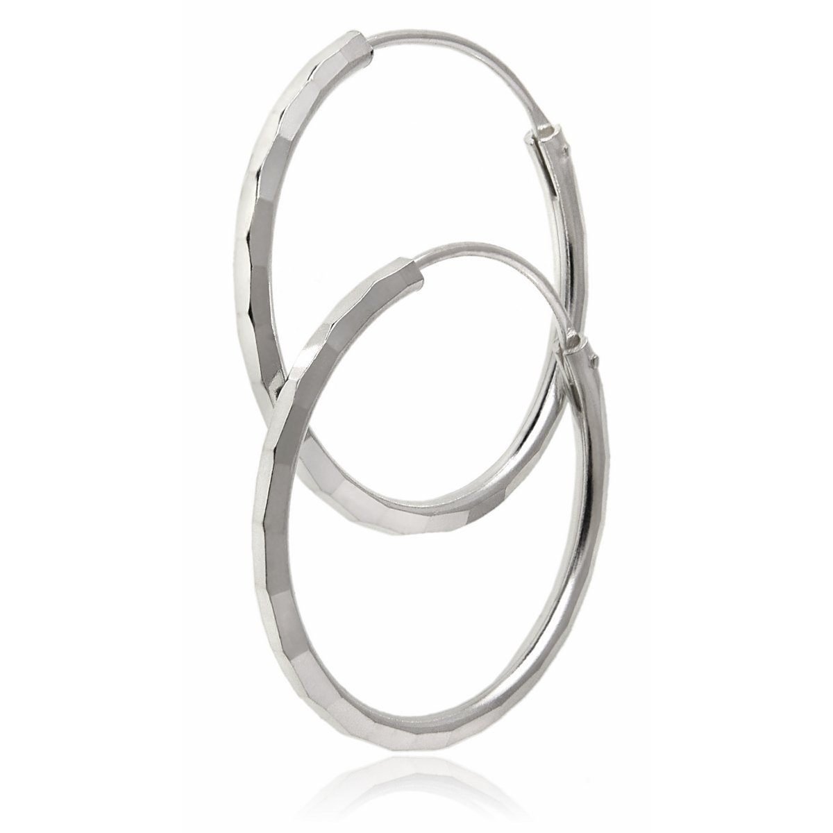 Kolczyki srebrne koła 2 cm diamentowane 0,9g