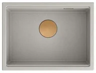 Zlewozmywaki - QUADRON Zlewozmywak CLARK 580 szary, odpływ miedziany BM5843221U-GR-PVDC10 - miniaturka - grafika 1
