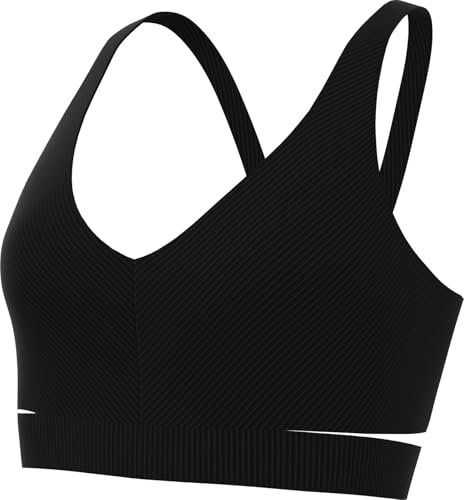 Nike Zenvy Rib wyściełany biustonosz sportowy z lekkim uchwytem, czarny/Pcg3C, HF5378-010, XS
