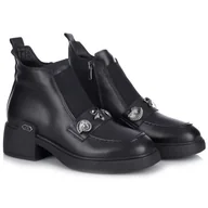 Botki damskie - Botki damskie Bombonella 8T P593 2116 T10 02 czarne R.36 - miniaturka - grafika 1