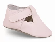 Buty dla dziewczynek - ZETPOL kapcie dziecięce skórzane paputki rzep różowe - miniaturka - grafika 1