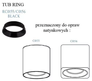 Maxlight TUB RC0155/C0156 BLACK downlight wpuszczany IP20 RC0155/C0156 BLACK - Lampy sufitowe - miniaturka - grafika 2