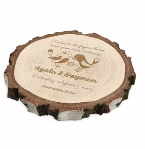 Plaster drewna z grawerem jako podziękowanie ślubne - Wesele i ślub - miniaturka - grafika 1