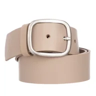 Paski - Klasyczny Pasek Damski VerMari Skórzany Jasny Beż 4 cm - miniaturka - grafika 1