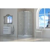 Kabiny prysznicowe - Sea-Horse Stylio kabina prysznicowa 80x80 cm półokrągła chrom/szkło brązowe BK501RB+ - miniaturka - grafika 1