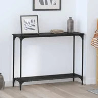 Konsole i sekretarzyki - vidaXL Konsola Czarny dąb 101 x 30.5 x 75 cm Materiał drewnopochodny - miniaturka - grafika 1