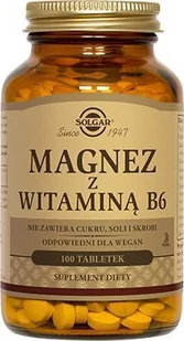 Solgar Magnez z witaminą B6 - 100 tabletek - Witaminy i minerały - miniaturka - grafika 1