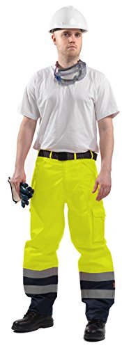 Roots Original RO1537 Stormbuster klasyczne wodoszczelne spodnie robocze, rozmiar 4XL, żółty/granatowy