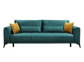 Sofy i kanapy - Kondela Sofa rozkładana Grace Big Sofa z pojemnikiem - szmaragdowo-musztardowa - miniaturka - grafika 1