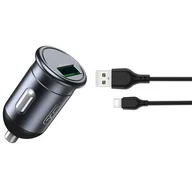 Ładowarki samochodowe - Ładowarka samochodowa XO CC46 18W Szary - miniaturka - grafika 1