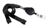Identyfikatory - Smycz Zwijana Identyfikator - Bezpieczne Zapięcie - kolor Czarny - miniaturka - grafika 1