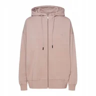 Bluzy damskie - BLUZA damska CAMPUS oversize dresowa ROZPINANA z KAPTUREM beżowa L - miniaturka - grafika 1