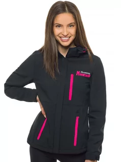 Kurtki damskie - Kurtka softshell damska z kapturem czarna OZONEE JS/HH028/1 - Ozonee - grafika 1