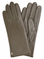 Rękawiczki - ROECKL - Skórzane rękawiczki damskie z dodatkiem kaszmiru, zielony - miniaturka - grafika 1