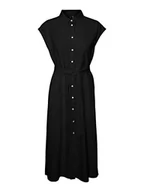 Sukienki - VERO MODA Sukienka damska Vmmymilo Sl Calf Shirt Dress WVN Ga, czarny, L - miniaturka - grafika 1