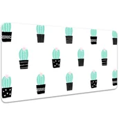 Podkładki na biurko - Podkładka na biurko Wzór z kaktusami 100x50 cm - miniaturka - grafika 1