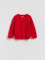 Bluzy dla dziewczynek - Reserved - Sweter z fakturą - czerwony - miniaturka - grafika 1