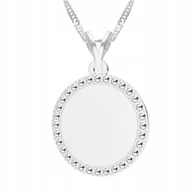 Naszyjniki - Naszyjnik Srebrny Kółko Kryształki Koło z Cyrkoniami Cyrkonie SREBRO 925 - miniaturka - grafika 1