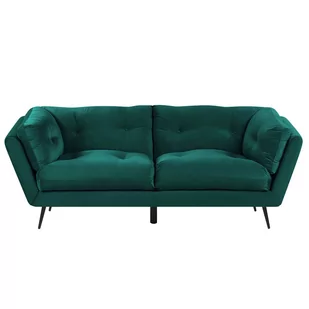 Beliani Sofa 3-osobowa welurowa zielona LENVIK - Sofy i kanapy - miniaturka - grafika 1