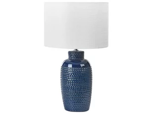 Lampa stołowa ceramiczna niebieska PERLIS - Lampy stojące - miniaturka - grafika 1