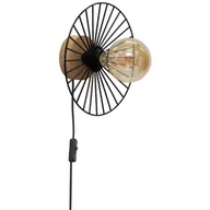 Lampy ścienne - Britop Industrialna LAMPA ścienna ANTONELLA druciana OPRAWA metalowy kinkiet kapelusz czarny drewno 289049174 - miniaturka - grafika 1