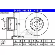 Tarcze hamulcowe - ATE TARCZA HAM 24.0113-0138.1 BMW E30 315 82-91  24.0113-0138.1 - miniaturka - grafika 1