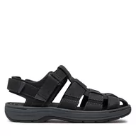 Sandały męskie - Sandały Clarks Saltway Cove 26176899 Black Leather - miniaturka - grafika 1