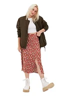 Spódnice - Trendyol Tile Kwiatowy Wzór Tiper Detailed Skirt spódnica damska, Cegła, 34 - miniaturka - grafika 1