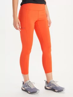 Spodnie sportowe damskie - Marmot Legginsy funkcyjne "Rock Haven" w kolorze pomarańczowym - grafika 1