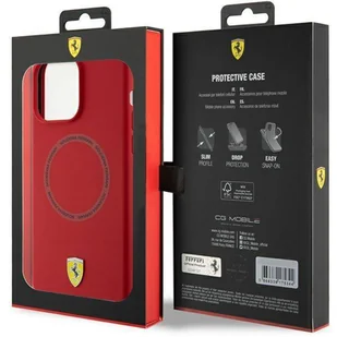 Ferrari FEHMP15XSBAR iPhone 15 Pro Max 6.7" czerwony/red hardcase Silicone Printed Ring MagSafe - Etui i futerały do telefonów - miniaturka - grafika 20