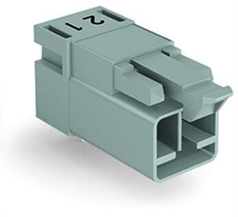 Wago Złącze męskie sieciowe Złącze męskie do wbudowania poziomego Łączna liczba biegunów 2 16 A szary 100 szt