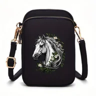 Torebki damskie - TEMU 1 szt. Stylowa Torba na Ramię z Nadrukiem Galopującego Konia dla Kobiet - Kompaktowa Torebka na Telefon z Poliestru z Zamknięciem na Zamek i - miniaturka - grafika 1