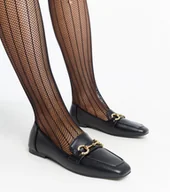 Mokasyny damskie - Czarne mokasyny z klamerką Areebah-37 - miniaturka - grafika 1