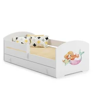 Łóżka dla dzieci i młodzieży - Łóżko dziecięce LUK z szufladą i barierką 140x70 Syrenka - miniaturka - grafika 1