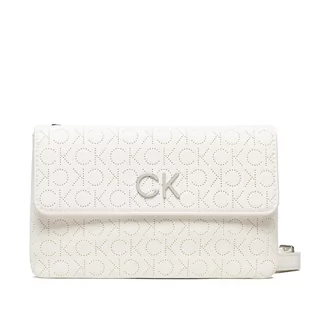 Calvin Klein Torebka Re-Lock Dbl Crossbody Bag Perf K60K609399 White YAF - Torebki damskie - miniaturka - grafika 1