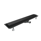 Odpływy liniowe - Odpływ Liniowy Senti Blanca czarny z rusztem pełnym 90X8X7 KMSL90CBL - miniaturka - grafika 1