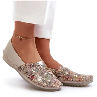 Damskie Skórzane Baleriny Maciejka 1930B-04 Beżowe beżowy - Baleriny - miniaturka - grafika 1