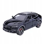 Zabawki zdalnie sterowane - LAMBORGHINI URUS SUV METALOWY MODEL SAMOCHODU 1:24 DŹWIĘK ŚWIATŁO CZARNY - miniaturka - grafika 1