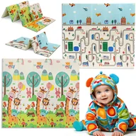 Maty piankowe - MATA PIANKOWA EDUKACYJNA SKŁADANA DLA DZIECI DUŻA ŻYRAFY DROGA 180x200 - miniaturka - grafika 1