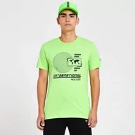 Koszulki męskie - New Era Męski T-shirt Ne Graphic Tee Lgs z krótkim rękawem zielony zielony M 12369733 - miniaturka - grafika 1