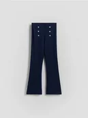 Spodnie i spodenki dla dziewczynek - Reserved - Spodnie flare - granatowy - miniaturka - grafika 1