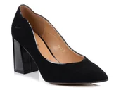 Czółenka - Buty damskie szpilki skórzane zamsz Sagan 4610-37 - miniaturka - grafika 1