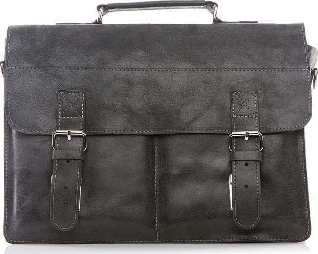 Belveder Torba do pracy skórzana Vintage czarna BV35